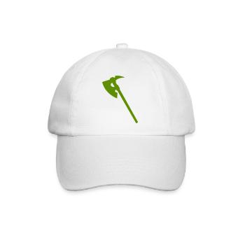 Grüne Axt Silhouette - Baseballkappe - Weiß/Weiß - Vorne