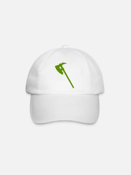 Grüne Axt Silhouette - Baseballkappe - Weiß/Weiß