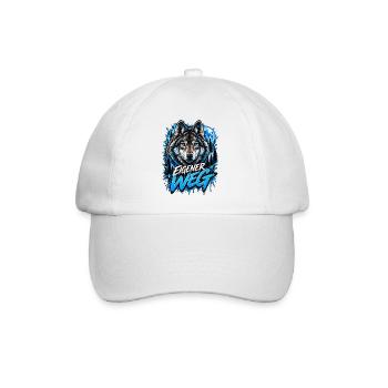 Neon-Wolf Mondnachtwald - Baseballkappe - Weiß/Weiß - Vorne