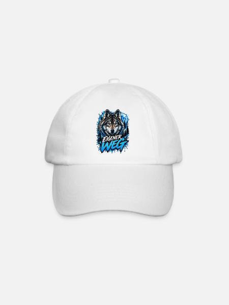 Neon-Wolf Mondnachtwald - Baseballkappe - Weiß/Weiß