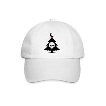 Totenkopf Weihnachtsbaum Logo - Baseballkappe - Weiß/Weiß - Vorne