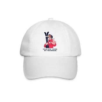Your Girl Loves My Technique – Ski Shirt - Baseballkappe - Weiß/Weiß - Vorne