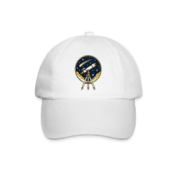 Teleskop Sternenhimmel Komet Astronomie Vektor Shi - Baseballkappe - Weiß/Weiß - Vorne
