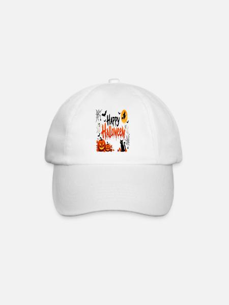 Halloween-Kürbisse & Geister - Baseballkappe - Weiß/Weiß