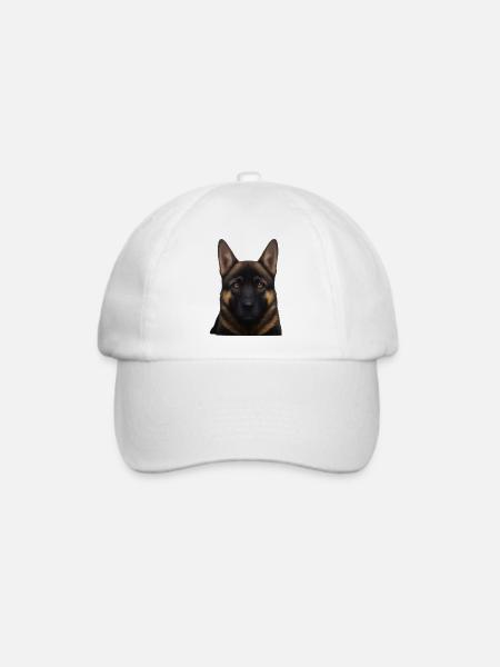 Schäferhund Kopfporträt - Baseballkappe - Weiß/Weiß