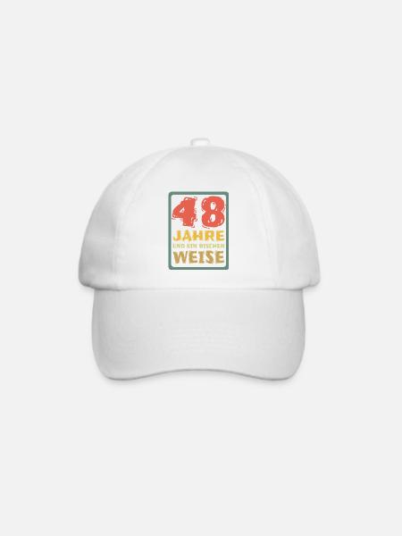Weisheit 48 - Baseballkappe - Weiß/Weiß