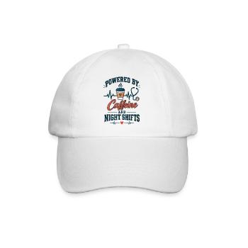 Kaffee Kraft NachtSchicht - Baseballkappe - Weiß/Weiß - Vorne