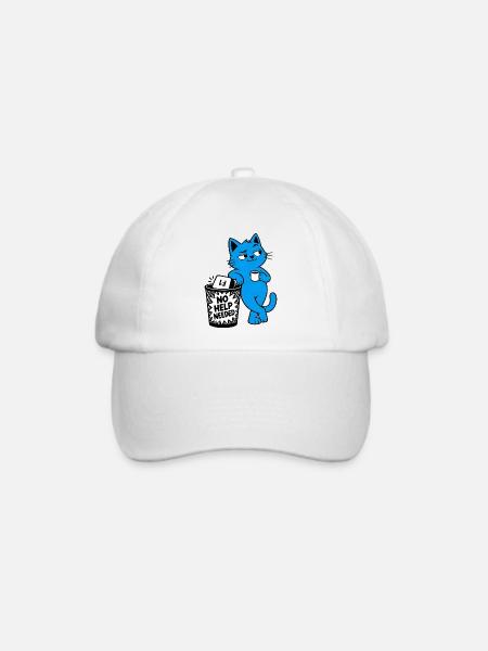 Chat-Geek-Rebell – Keine Hilfe gebraucht - Baseballkappe - Weiß/Weiß