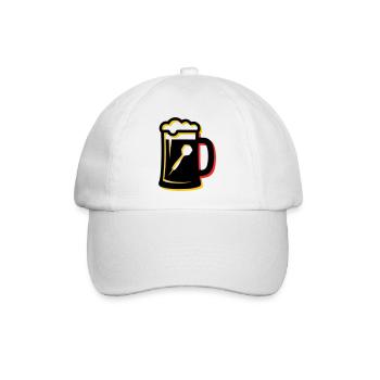 Bierkrug Dartpfeil Wappen - Baseballkappe - Weiß/Weiß - Vorne