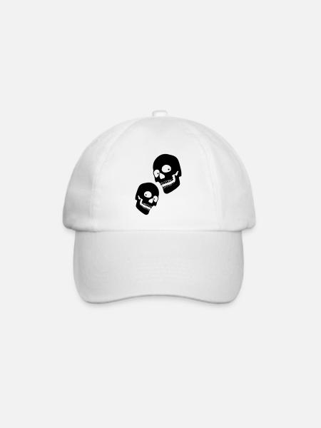 twoskulls1 - Baseballkappe - Weiß/Weiß