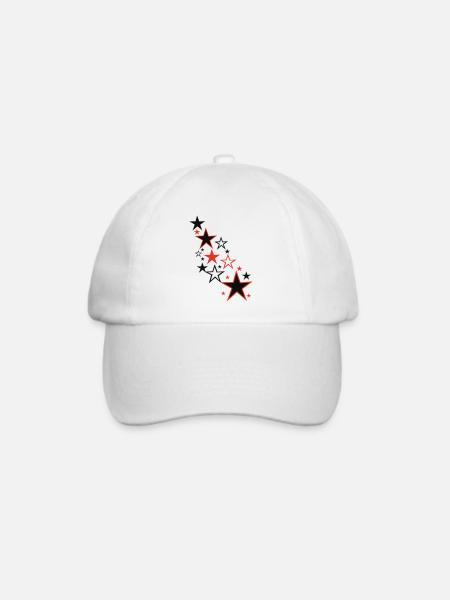 Sterne - Baseballkappe - Weiß/Weiß