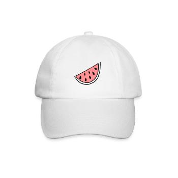 Frucht Melonen Schwarz Obst Geschenk Geschenkidee - Baseballkappe - Weiß/Weiß - Vorne