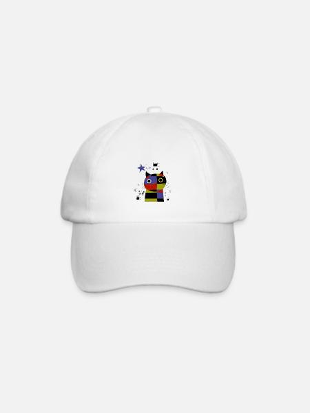 Katze - Baseballkappe - Weiß/Weiß