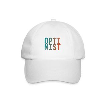 Ich bin Optimist! - Baseballkappe - Weiß/Weiß - Vorne