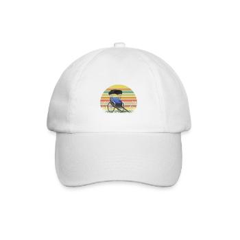 Rikscha Sunset Retro Wiese - Baseballkappe - Weiß/Weiß - Vorne
