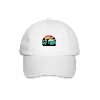 Retro Sonnenuntergang Jagd Lustige Jagd Humor - Baseballkappe - Weiß/Weiß - Vorne