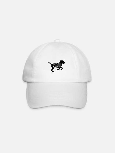 Hunde & Camping - Baseballkappe - Weiß/Weiß