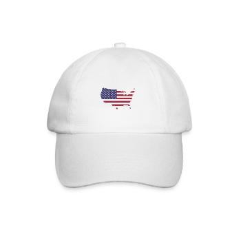 Amerikanische Flagge - Baseballkappe - Weiß/Weiß - Vorne