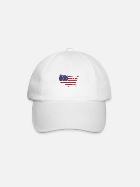 Amerikanische Flagge - Baseballkappe - Weiß/Weiß