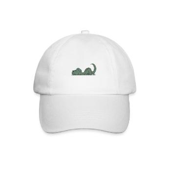 Müder Dinosaurier - Baseballkappe - Weiß/Weiß - Vorne