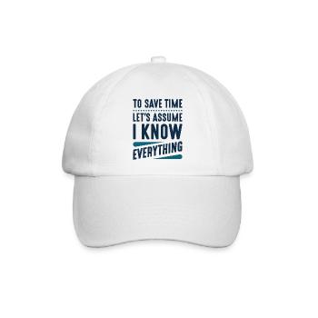 Ich weiß alles - Baseballkappe - Weiß/Weiß - Vorne