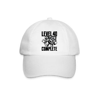 Level 40 Complete Geburtstagsgeschenk 40 Jahre - Baseballkappe - Weiß/Weiß - Vorne