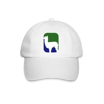Alpaka Design grün blau Silhouette - Baseballkappe - Weiß/Weiß - Vorne