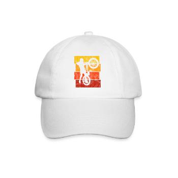BMX Rad Fahrrad Retro Geschenk Bicycle Motocross - Baseballkappe - Weiß/Weiß - Vorne