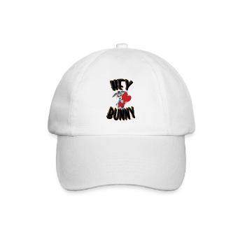 Hey Hase, Zwinkern Sie - Baseballkappe - Weiß/Weiß - Vorne