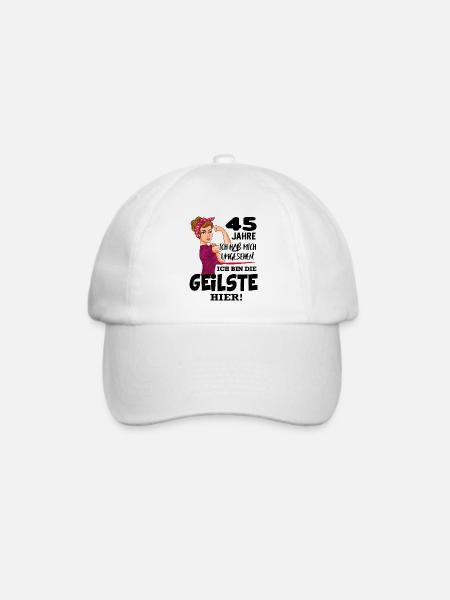 Geburtstag 45 Jahre Die Beste Geilste Chefin Queen - Baseballkappe - Weiß/Weiß