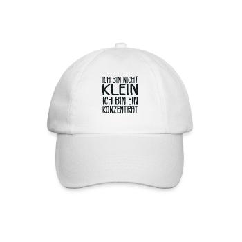 Ich bin nicht klein Ich bin ein Konzentrat - Baseballkappe - Weiß/Weiß - Vorne