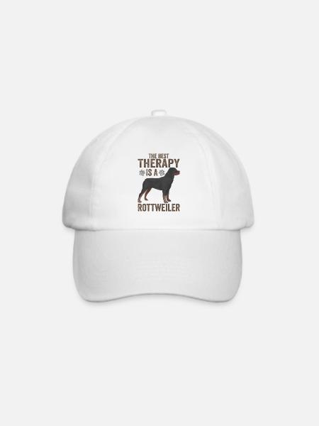 Die beste Therapie ist ein Rottweiler Lustige Hundeliebhaber - Baseballkappe - Weiß/Weiß