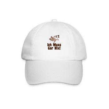 Ich Muss Gar Nix - Baseballkappe - Weiß/Weiß - Vorne