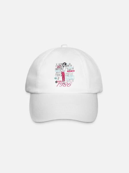 Jahrgang 1986 Geschenk Geburtstag 1986 Mädchen 1986 - Baseballkappe - Weiß/Weiß