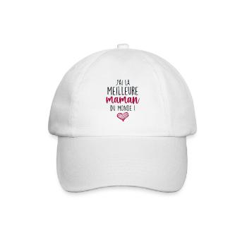 Die beste Mutter - Ich habe die beste Mutter der Welt - Baseballkappe - Weiß/Weiß - Vorne