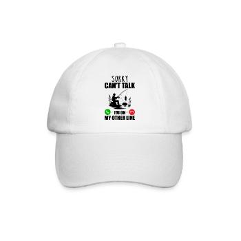 Tut mir leid, ich kann nicht sprechen, ich bin in meiner anderen Leitung - Baseballkappe - Weiß/Weiß - Vorne