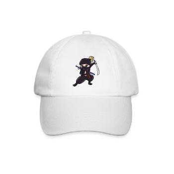 Perfektes Kinder Samurai, Ninja, Ninjas Geschenk - Baseballkappe - Weiß/Weiß - Vorne