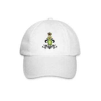 Frosch "Froschkönig" König Frosch am Froschteich - Baseballkappe - Weiß/Weiß - Vorne