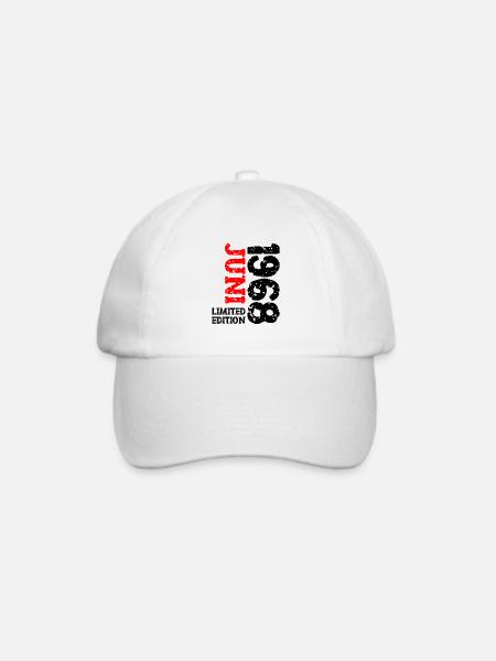 1968 Juni Limited Edition Geburtstag Geschenk - Baseballkappe - Weiß/Weiß