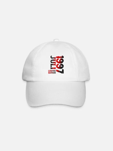 1997 Juli Limited Edition Geburtstag Geschenk - Baseballkappe - Weiß/Weiß