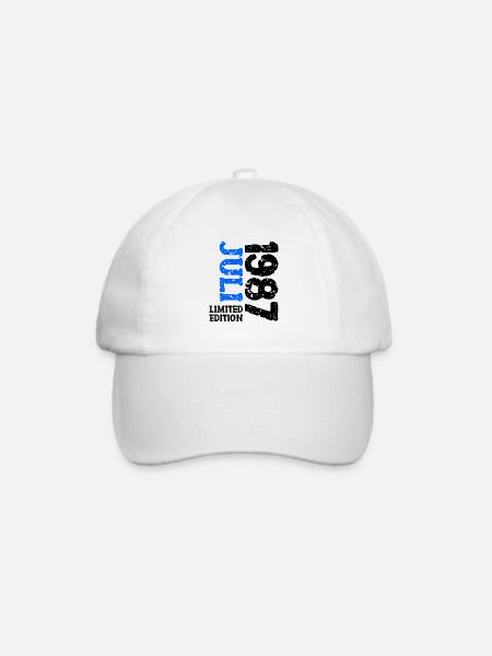 1987 Juli Limited Edition Geburtstag Geschenk - Baseballkappe - Weiß/Weiß