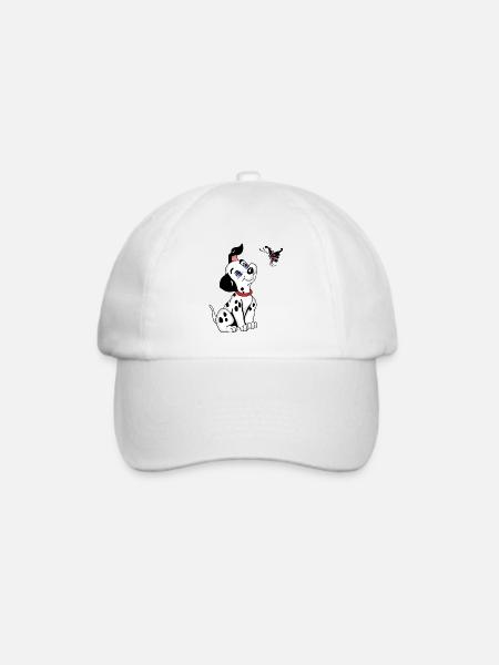 Ein niedlicher Dalmatiner und Schmetterling - Baseballkappe - Weiß/Weiß