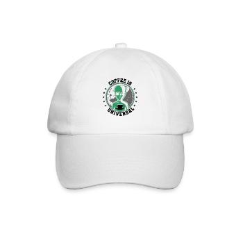Alien Kaffee ist Universal Geschenk - Baseballkappe - Weiß/Weiß - Vorne
