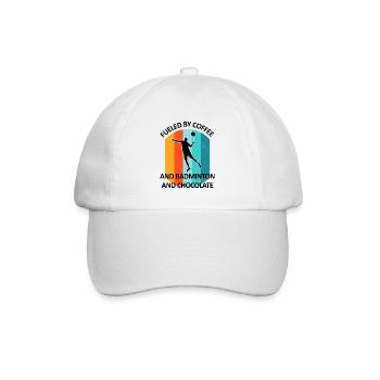 Badminton Federball Badmintonspieler Schokolade - Baseballkappe - Weiß/Weiß - Vorne