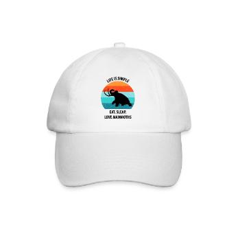 Lustiges Mammut Steinzeit Eiszeit Design Urzeit - Baseballkappe - Weiß/Weiß - Vorne