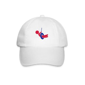 Kind sitzt auf einer Schaukel - Baseballkappe - Weiß/Weiß - Vorne