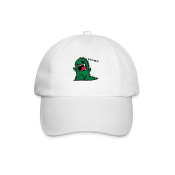 Cartoon Dino - Baseballkappe - Weiß/Weiß - Vorne