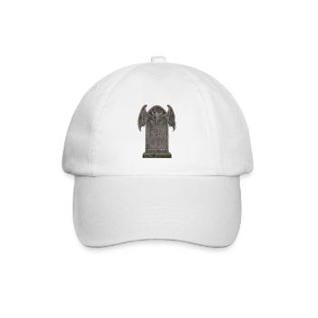 Grabstein Design - Baseballkappe - Weiß/Weiß - Vorne