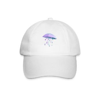 Regenschirm mit Tropfen - Baseballkappe - Weiß/Weiß - Vorne