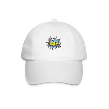 Bam! Cooles Motiv passend für Kinder und Erwachsene! - Baseballkappe - Weiß/Weiß - Vorne